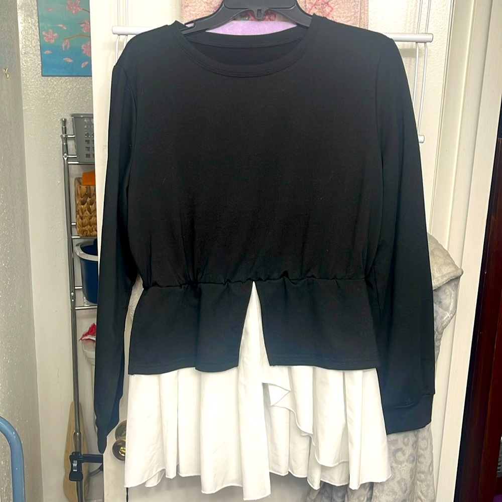 Sweaty Rocks, black/white, long sleeve size XL